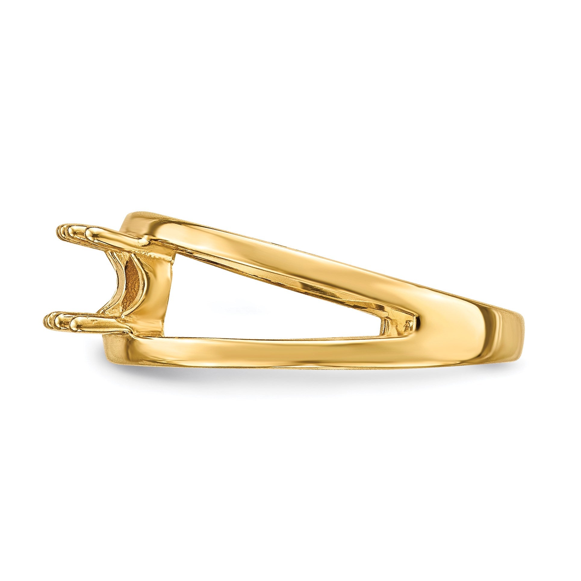 14k Polished 3-Stone Mothers Ring Mounting