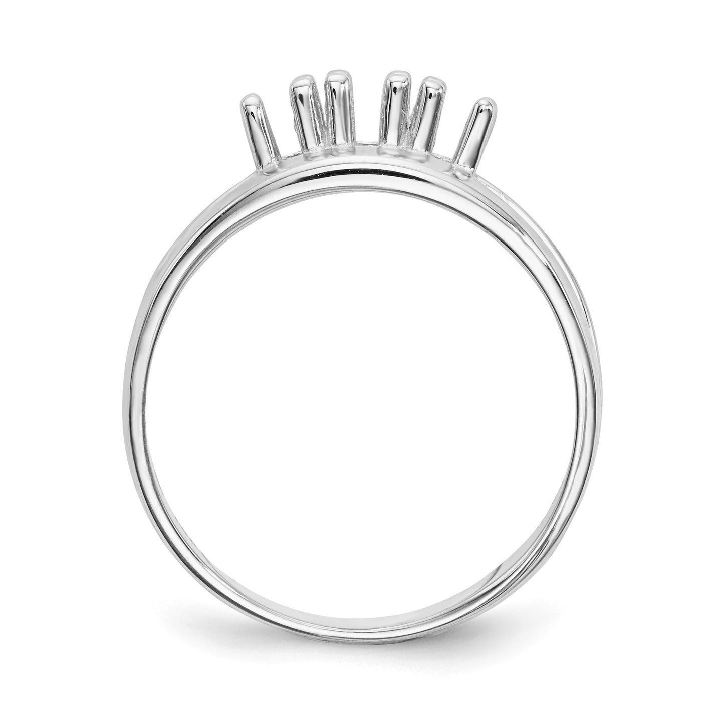 14k White Gold 3 Stone Mother's Ring Mounting