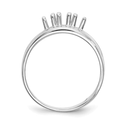 14k White Gold 3 Stone Mother's Ring Mounting