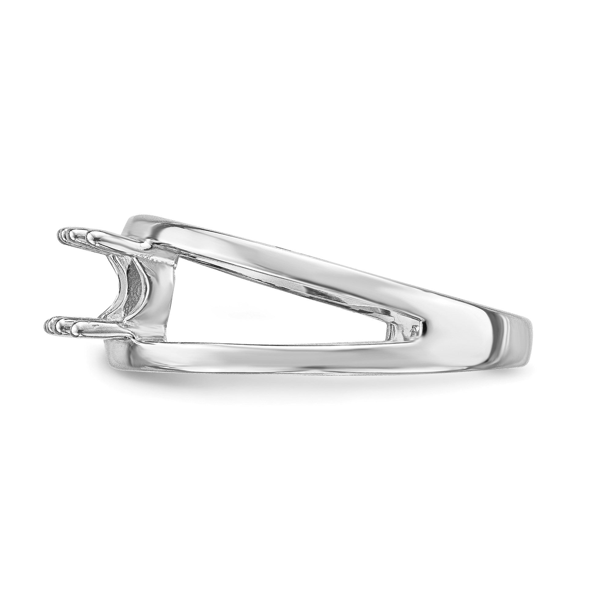 14k White Gold 3 Stone Mother's Ring Mounting