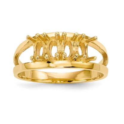 14k Polished 4-Stone Mothers Ring Mounting
