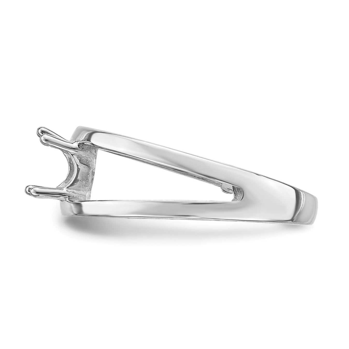 14k White Gold Polished 4-Stone Mothers Ring Mounting