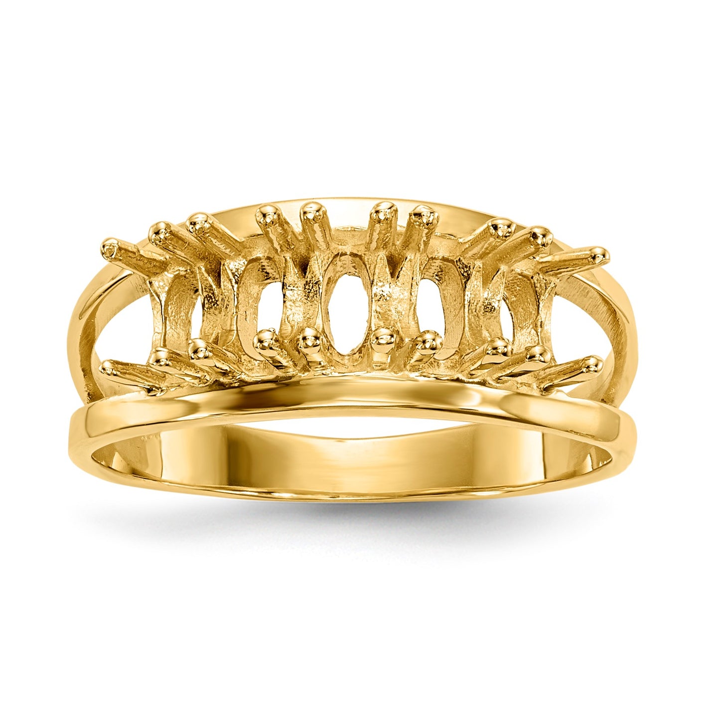 14k Polished 5-Stone Mothers Ring Mounting