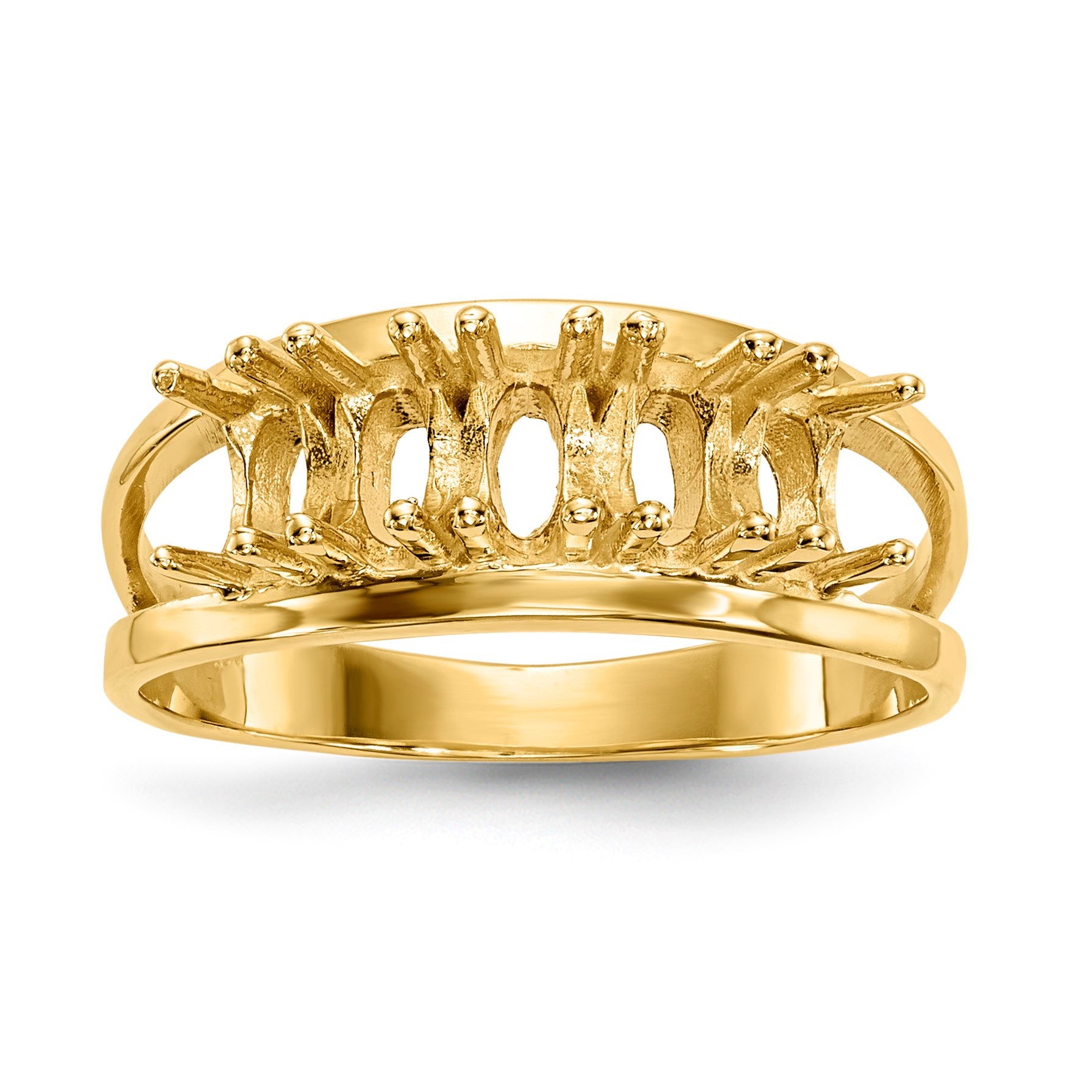 14k Polished 5-Stone Mothers Ring Mounting