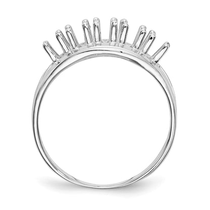 14k White Gold Polished 5-Stone Mothers Ring Mounting