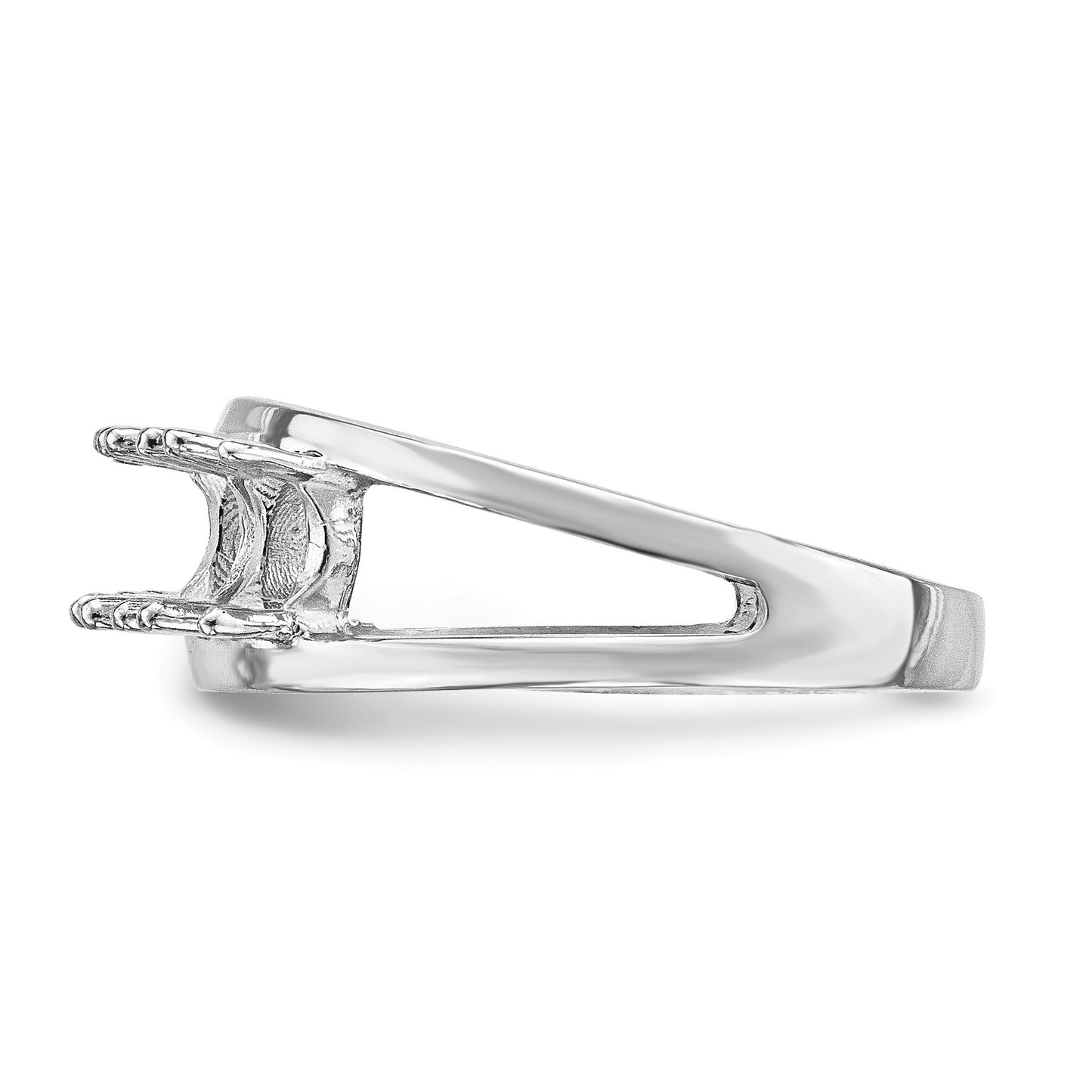 14k White Gold Polished 5-Stone Mothers Ring Mounting