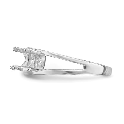 14k White Gold Polished 6-Stone Mothers Ring Mounting