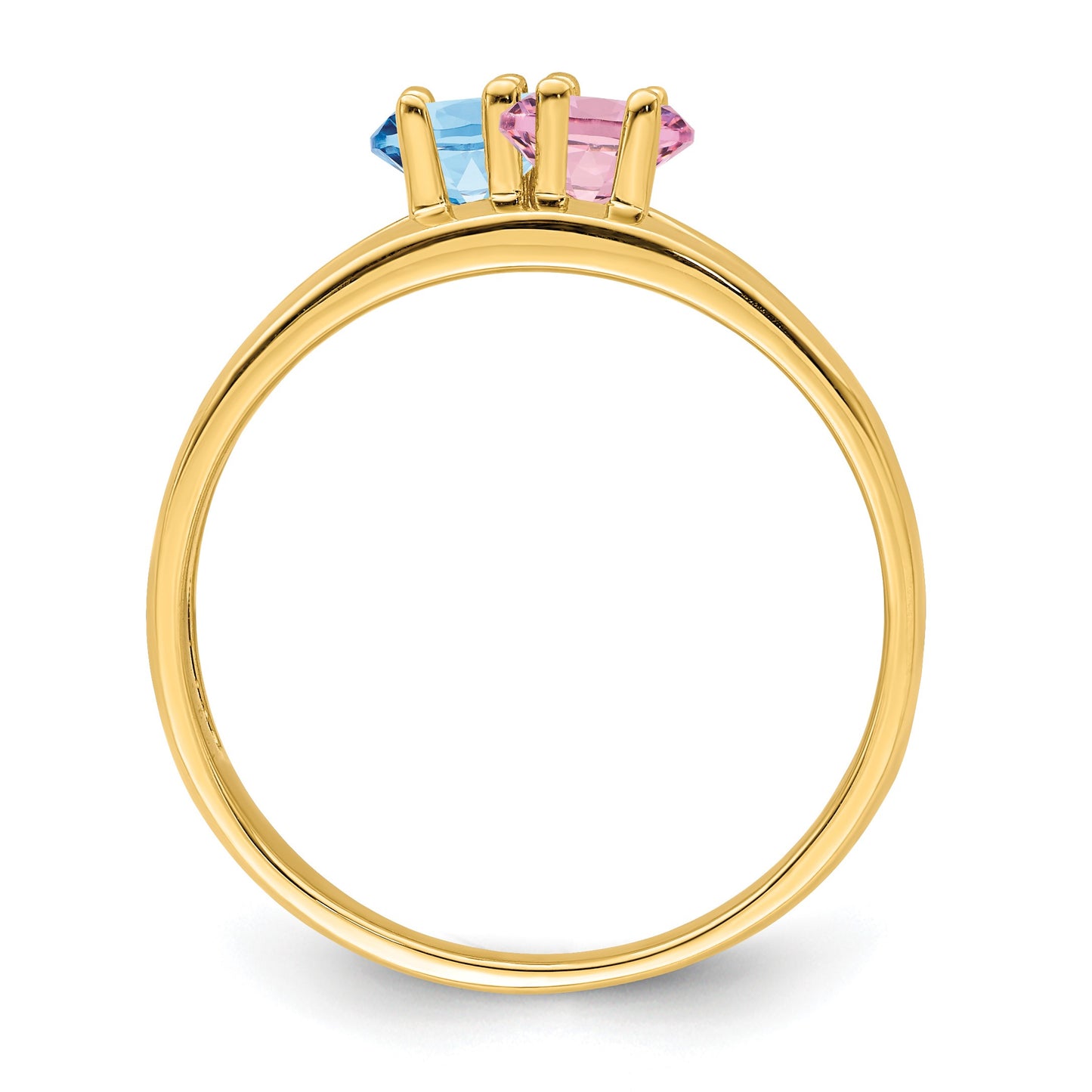 14k Polished 2-Stone Mothers Ring Mounting