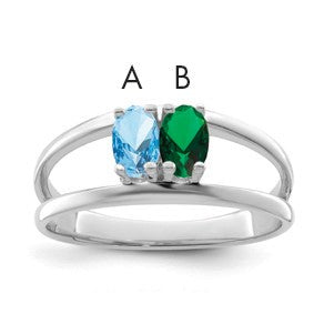 Sterling Silver Rhodium-plated Family Jewelry Mounting