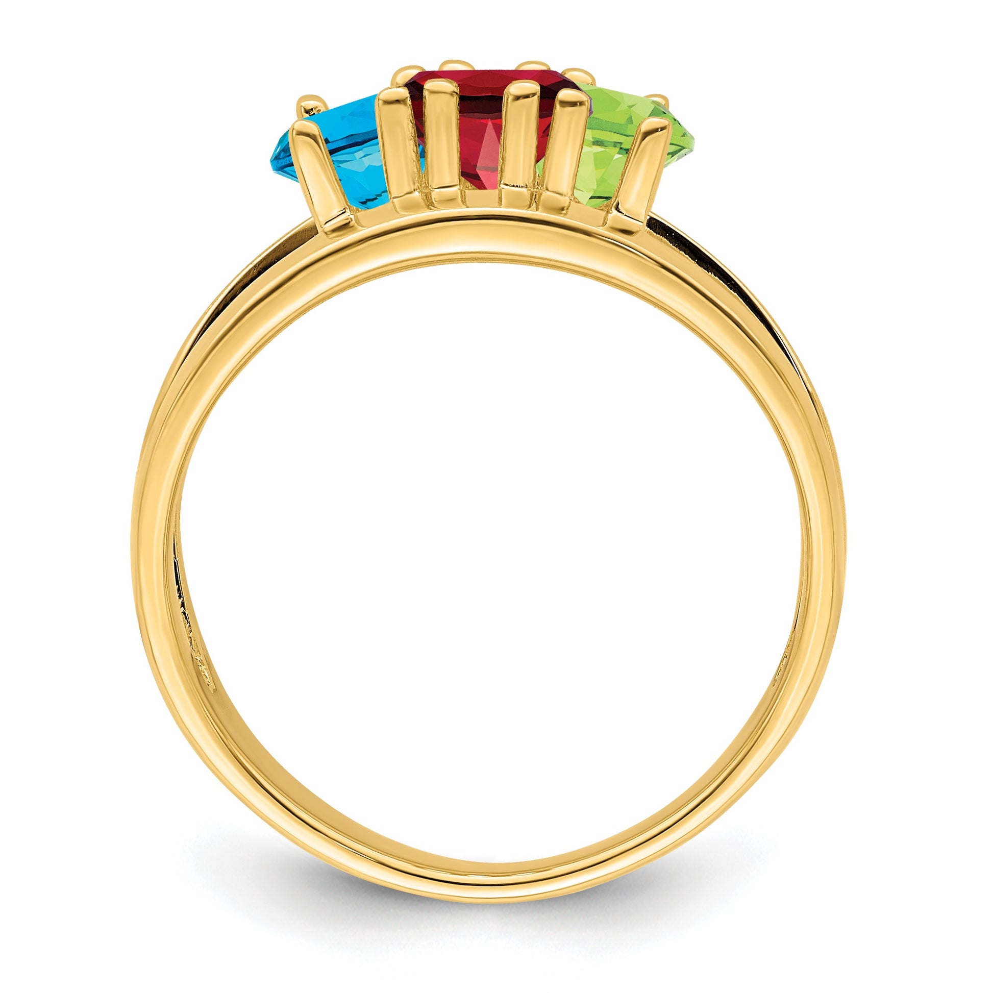 14k Polished 3-Stone Mothers Ring Mounting