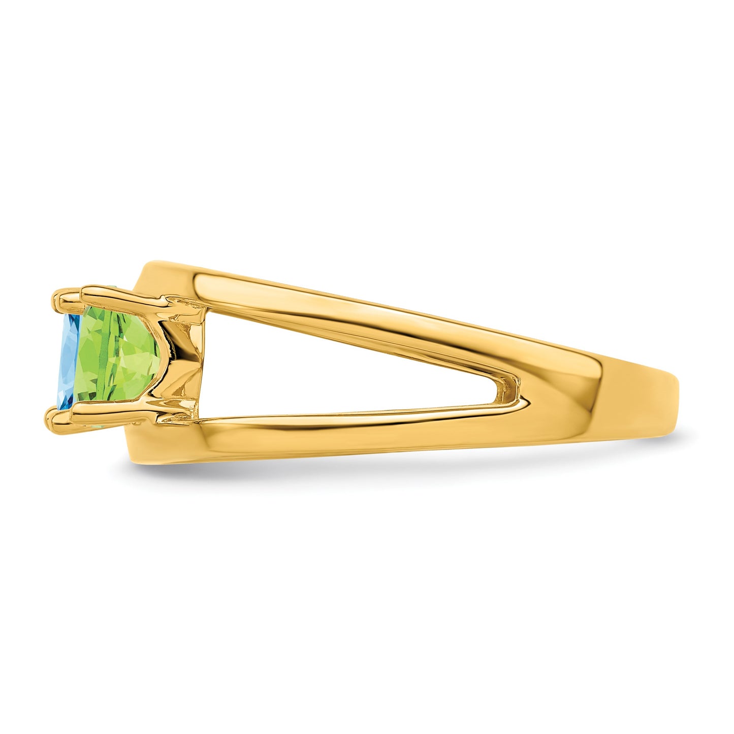 14k Polished 3-Stone Mothers Ring Mounting