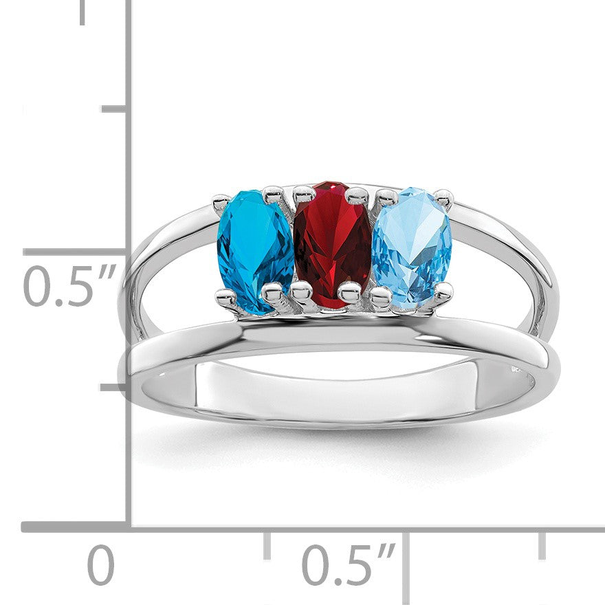 Sterling Silver Rhodium-plated Family Jewelry Mounting