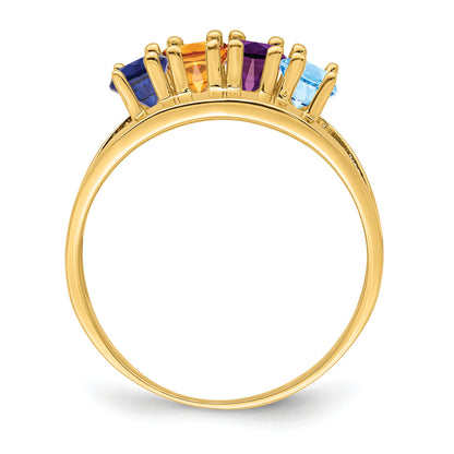 14k Polished 4-Stone Mothers Ring Mounting