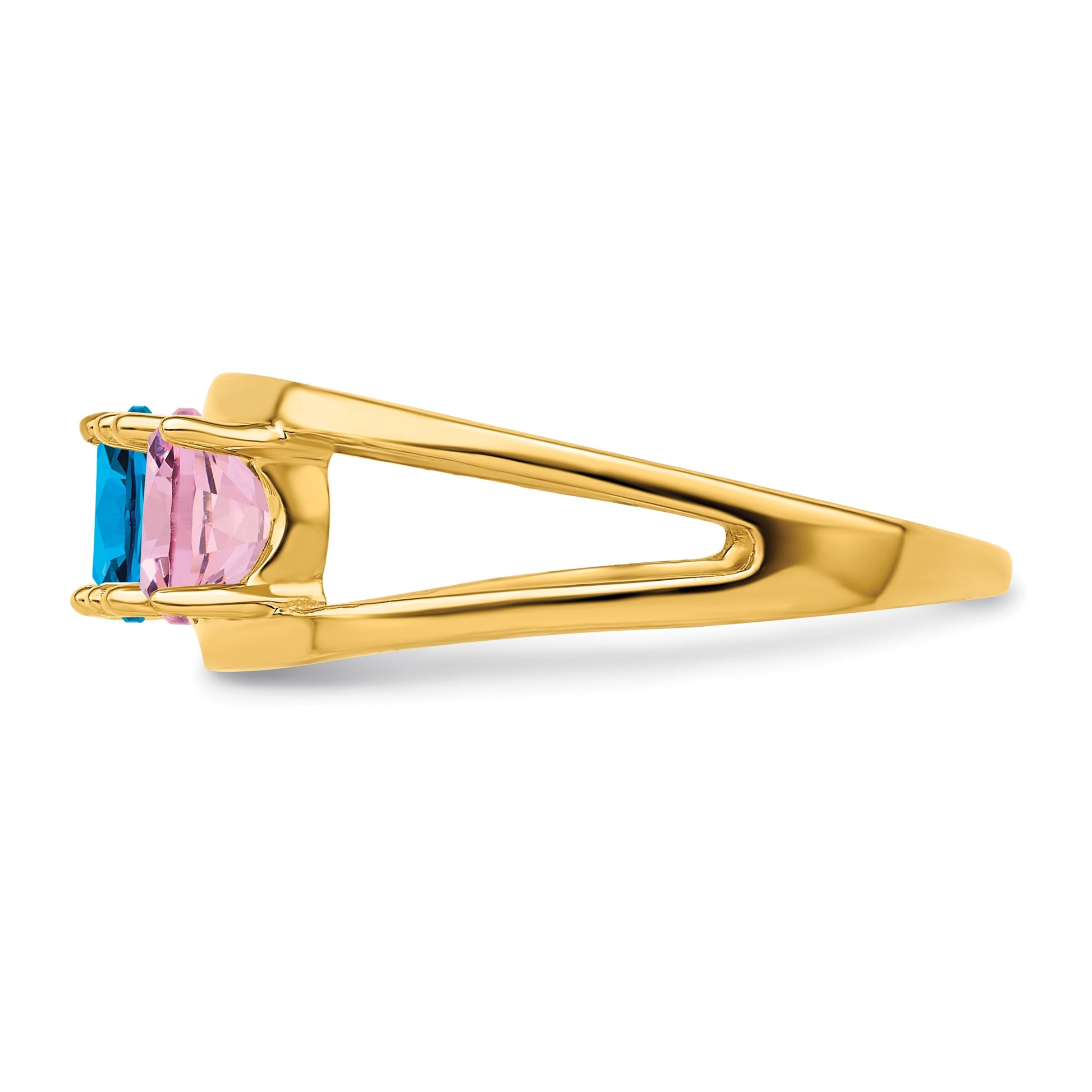 14k Polished 4-Stone Mothers Ring Mounting