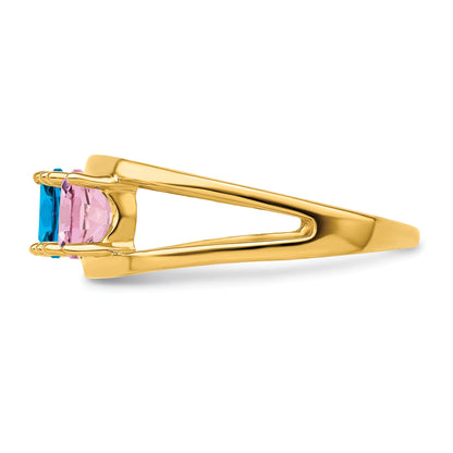 14k Polished 4-Stone Mothers Ring Mounting