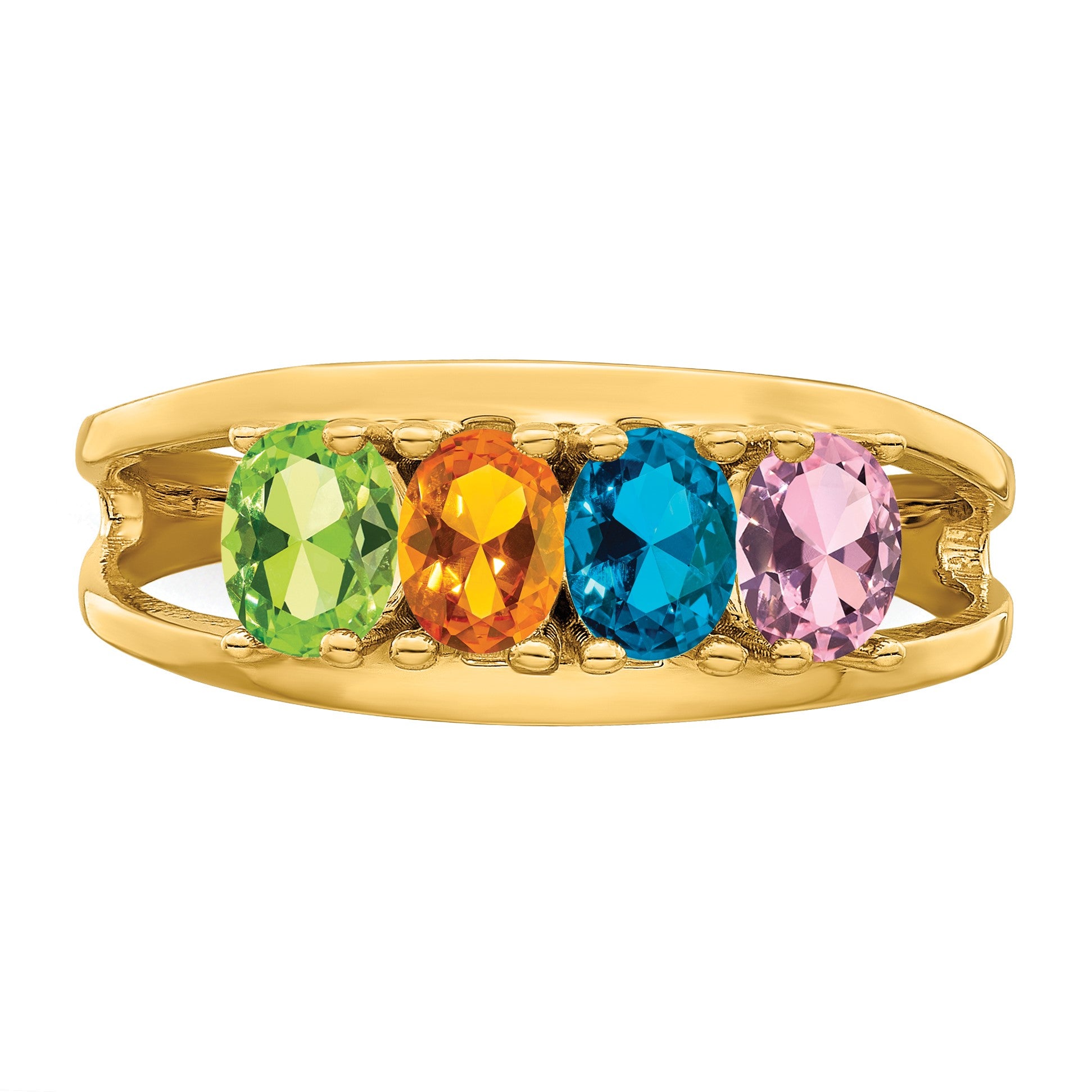 14k Polished 4-Stone Mothers Ring Mounting