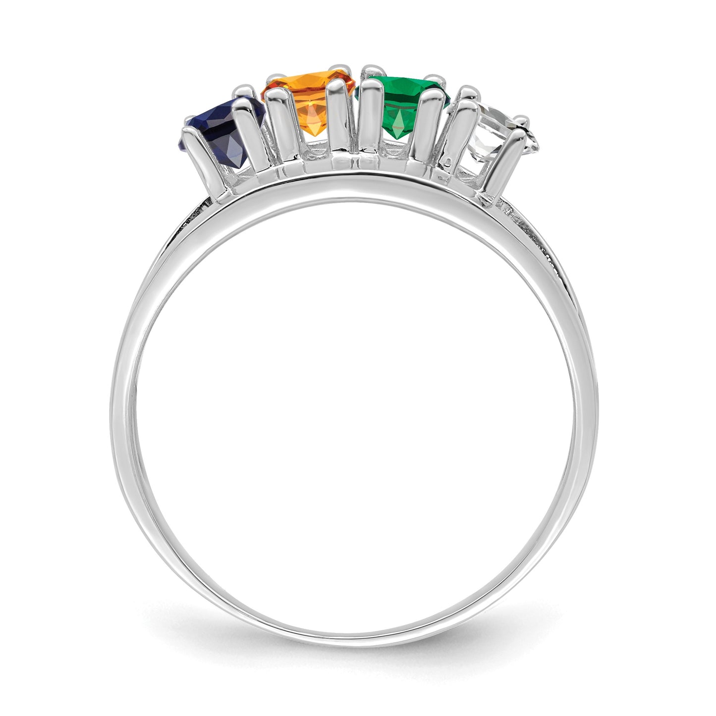 Sterling Silver Rhodium-plated Family Jewelry Mounting