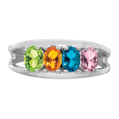 Sterling Silver Rhodium-plated Family Jewelry Mounting