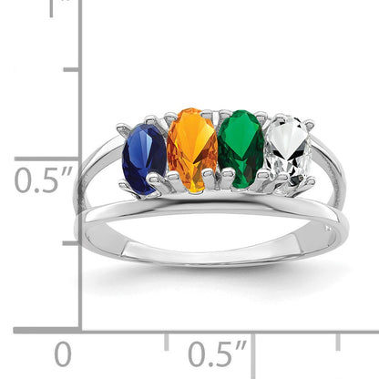 Sterling Silver Rhodium-plated Family Jewelry Mounting