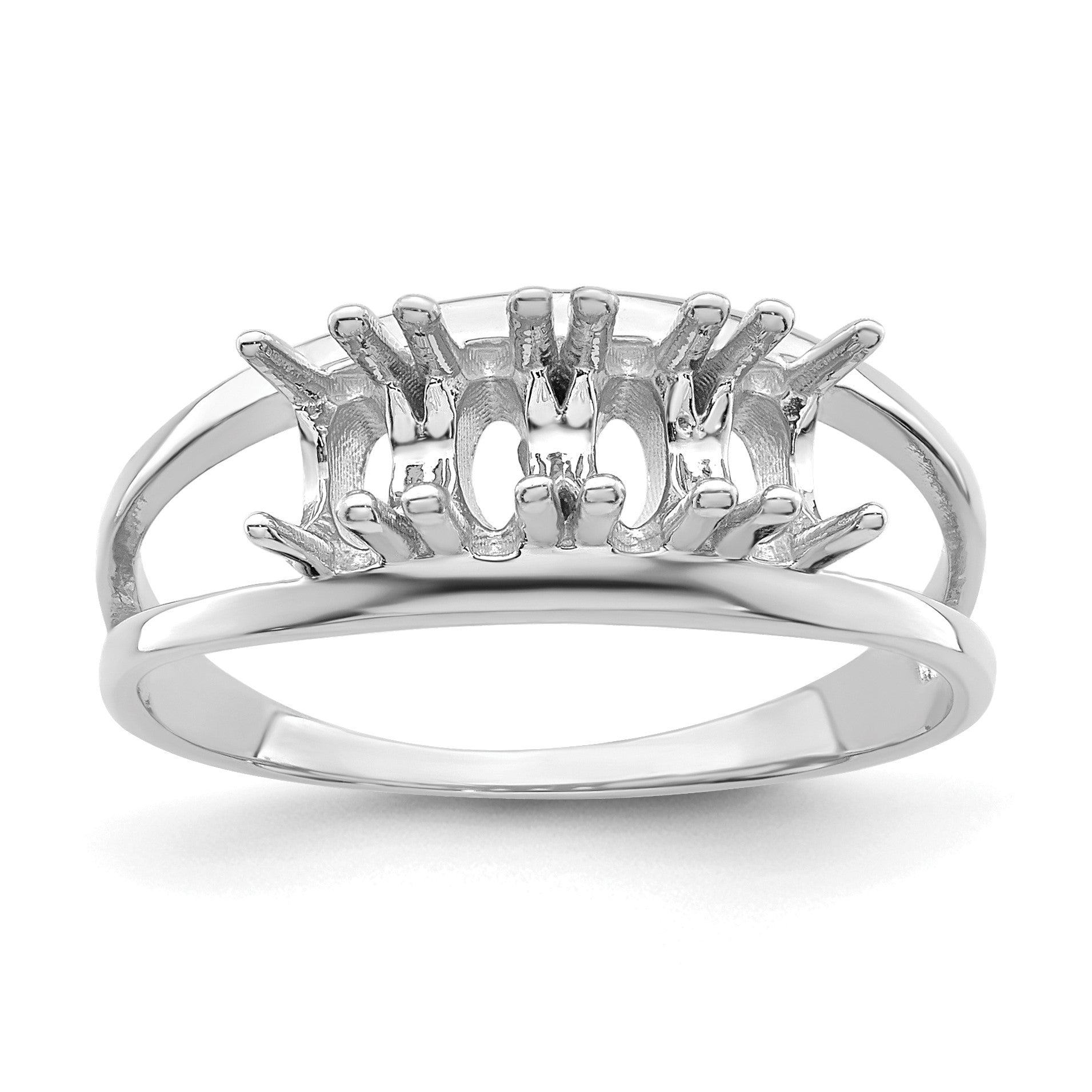 Sterling Silver Rhodium-plated Family Jewelry Mounting