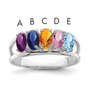 Sterling Silver Rhodium-plated Family Jewelry Mounting