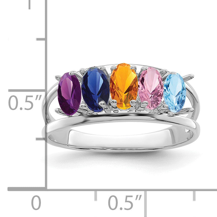 Sterling Silver Rhodium-plated Family Jewelry Mounting
