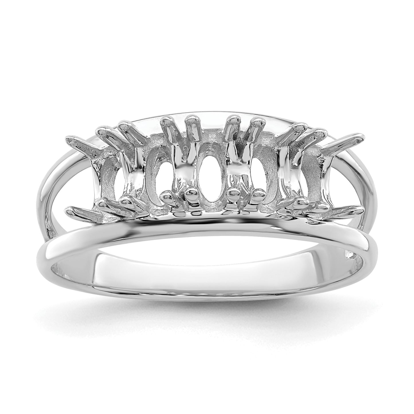 Sterling Silver Rhodium-plated Family Jewelry Mounting
