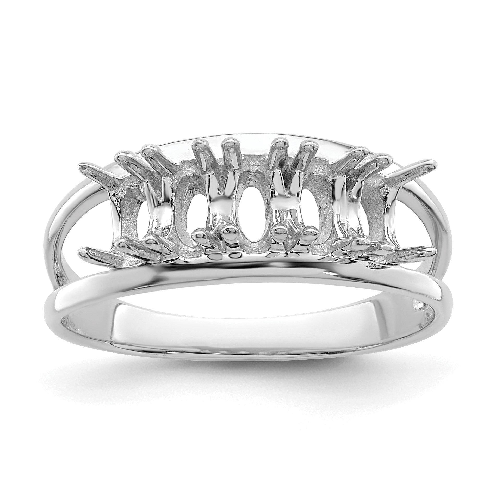 Sterling Silver Rhodium-plated Family Jewelry Mounting
