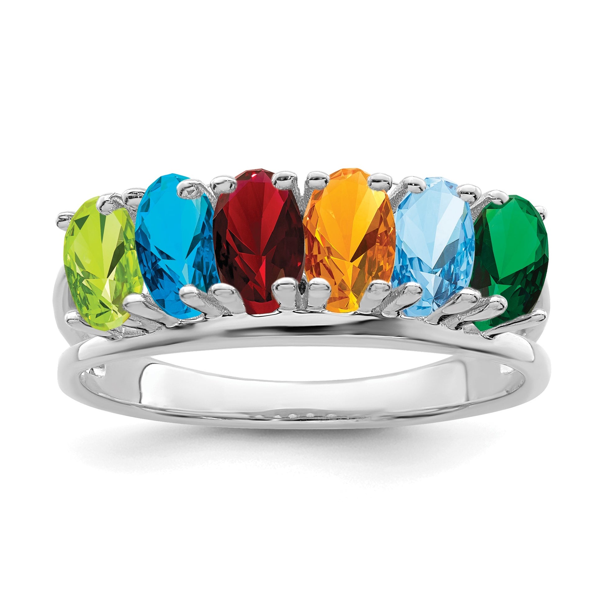 Sterling Silver Rhodium-plated Family Jewelry Mounting