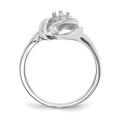 14k White Gold Polished 1-Stone Mothers Ring Mounting