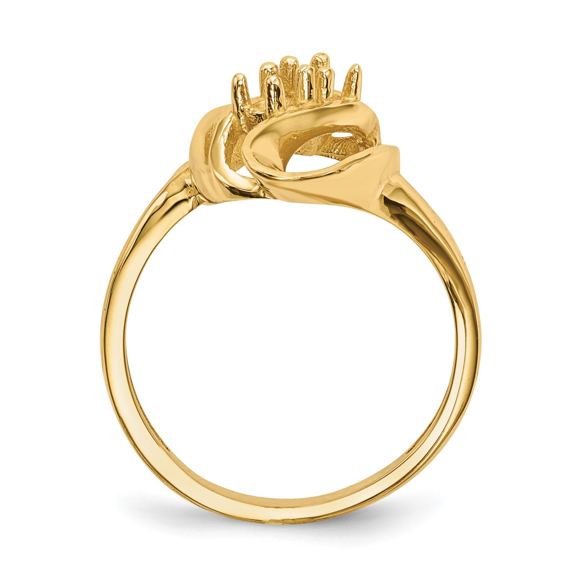 14k Polished 2-Stone Mothers Ring Mounting