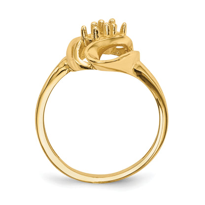 14k Polished 2-Stone Mothers Ring Mounting