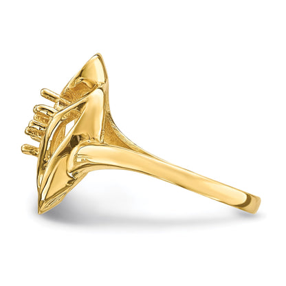 14k Polished 2-Stone Mothers Ring Mounting