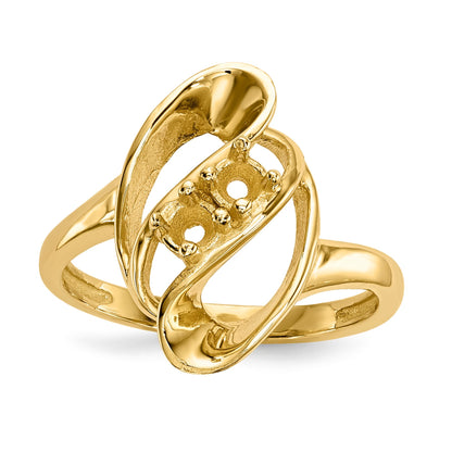 14k Polished 2-Stone Mothers Ring Mounting