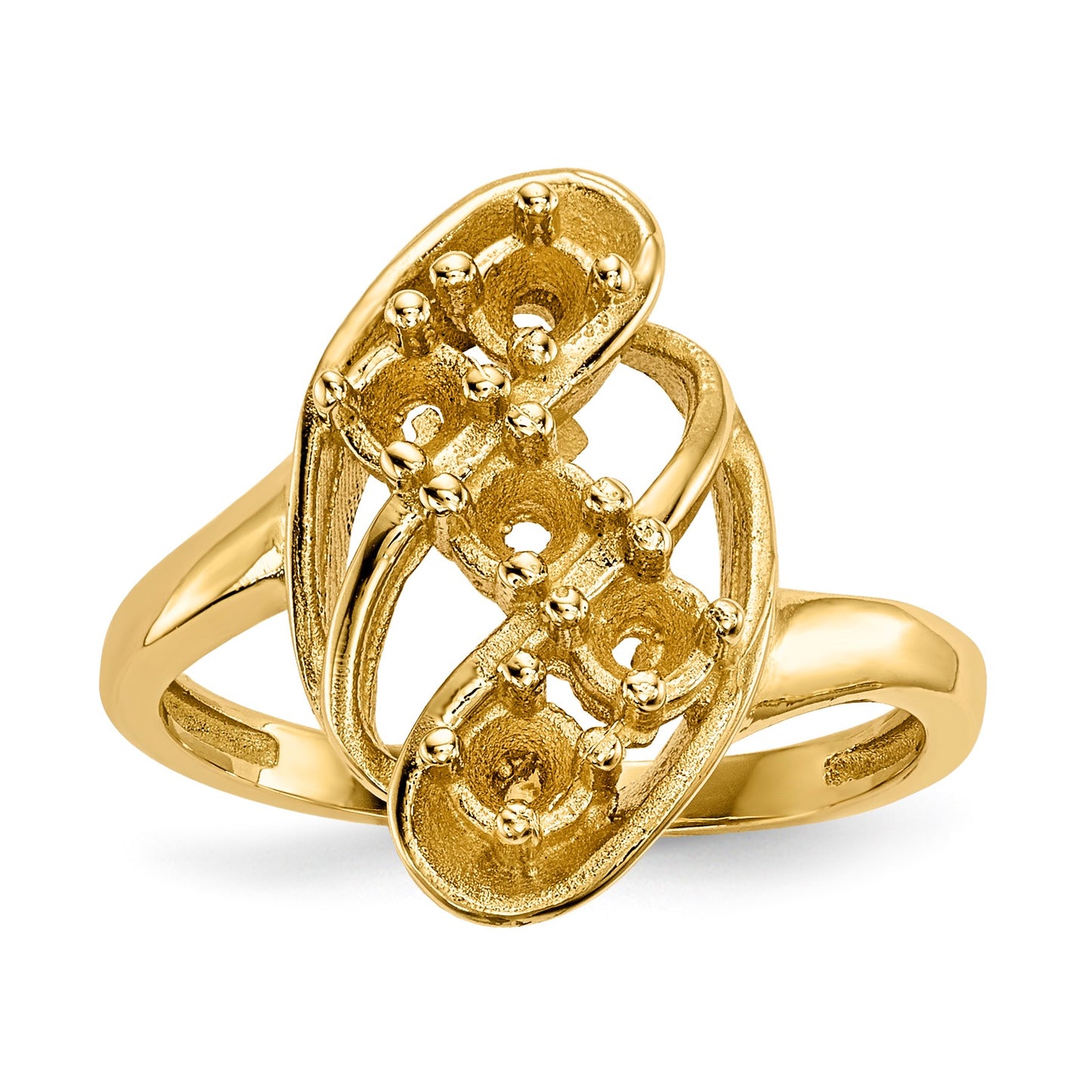 14k Polished 5-Stone Mothers Ring Mounting