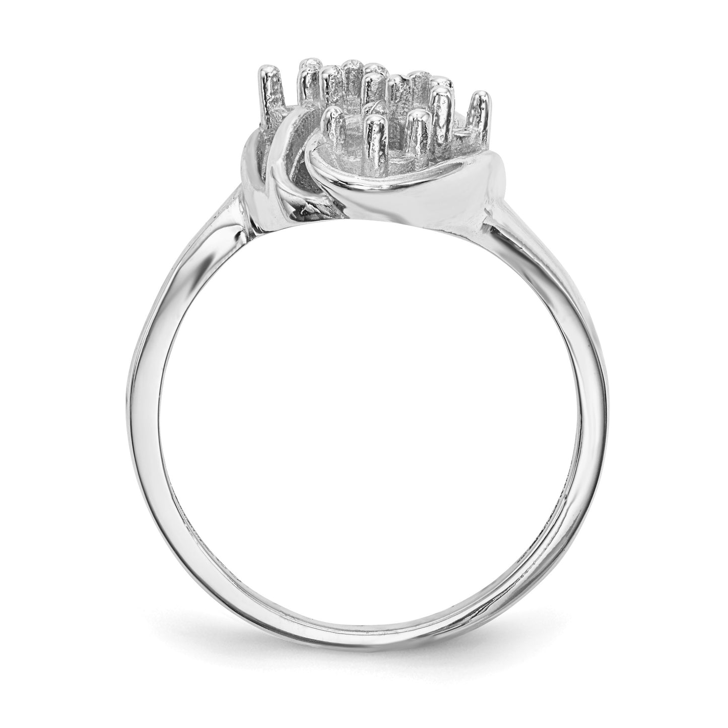 14k White Gold Polished 5-Stone Mothers Ring Mounting