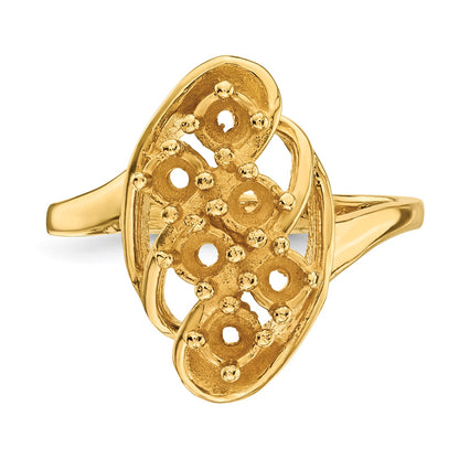 14k Polished 6-Stone Mothers Ring Mounting