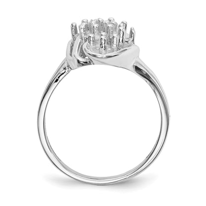 14k White Gold Polished 6-Stone Mothers Ring Mounting
