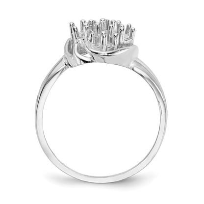 14k White Gold Polished 7-Stone Mothers Ring Mounting