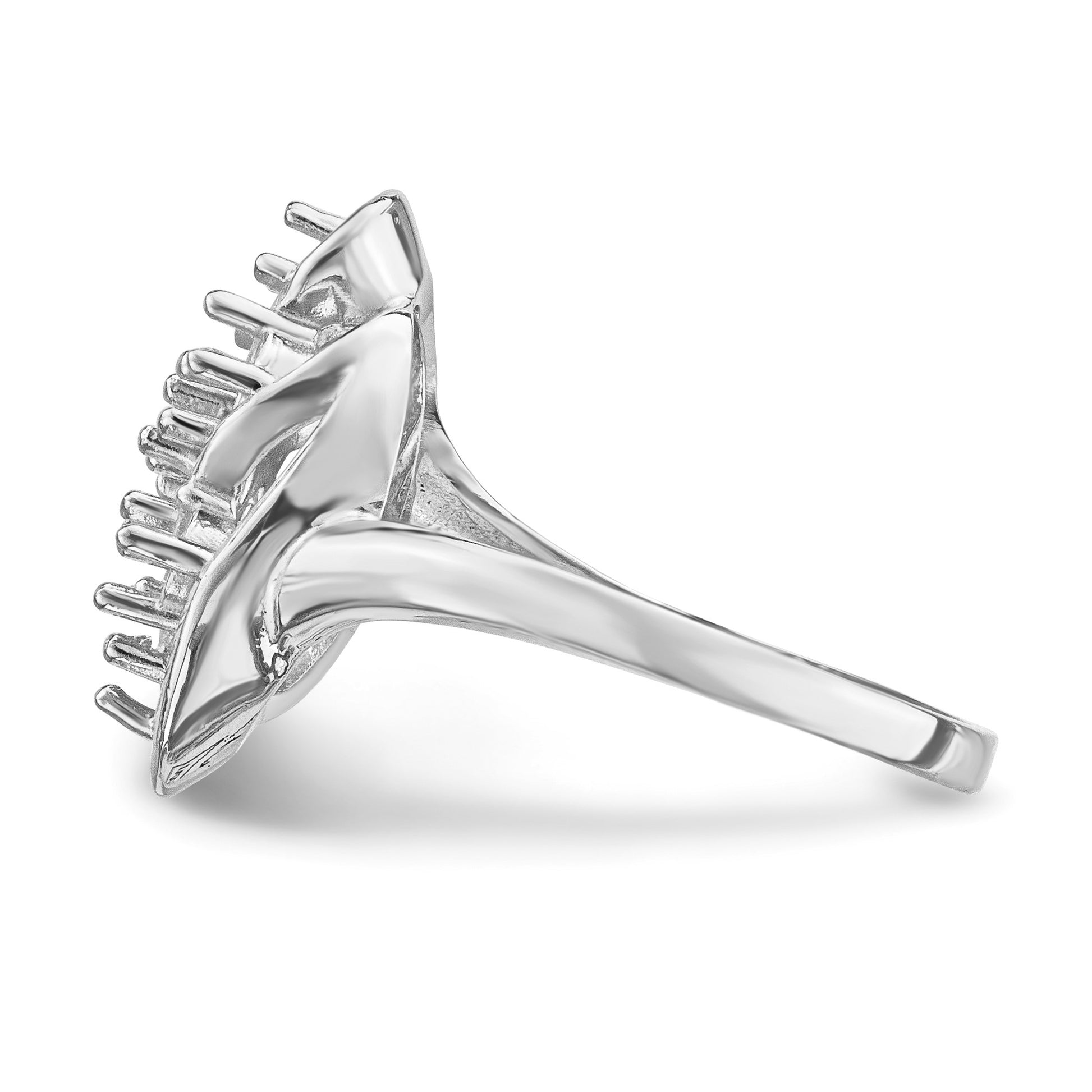 14k White Gold Polished 7-Stone Mothers Ring Mounting
