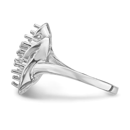 14k White Gold Polished 7-Stone Mothers Ring Mounting