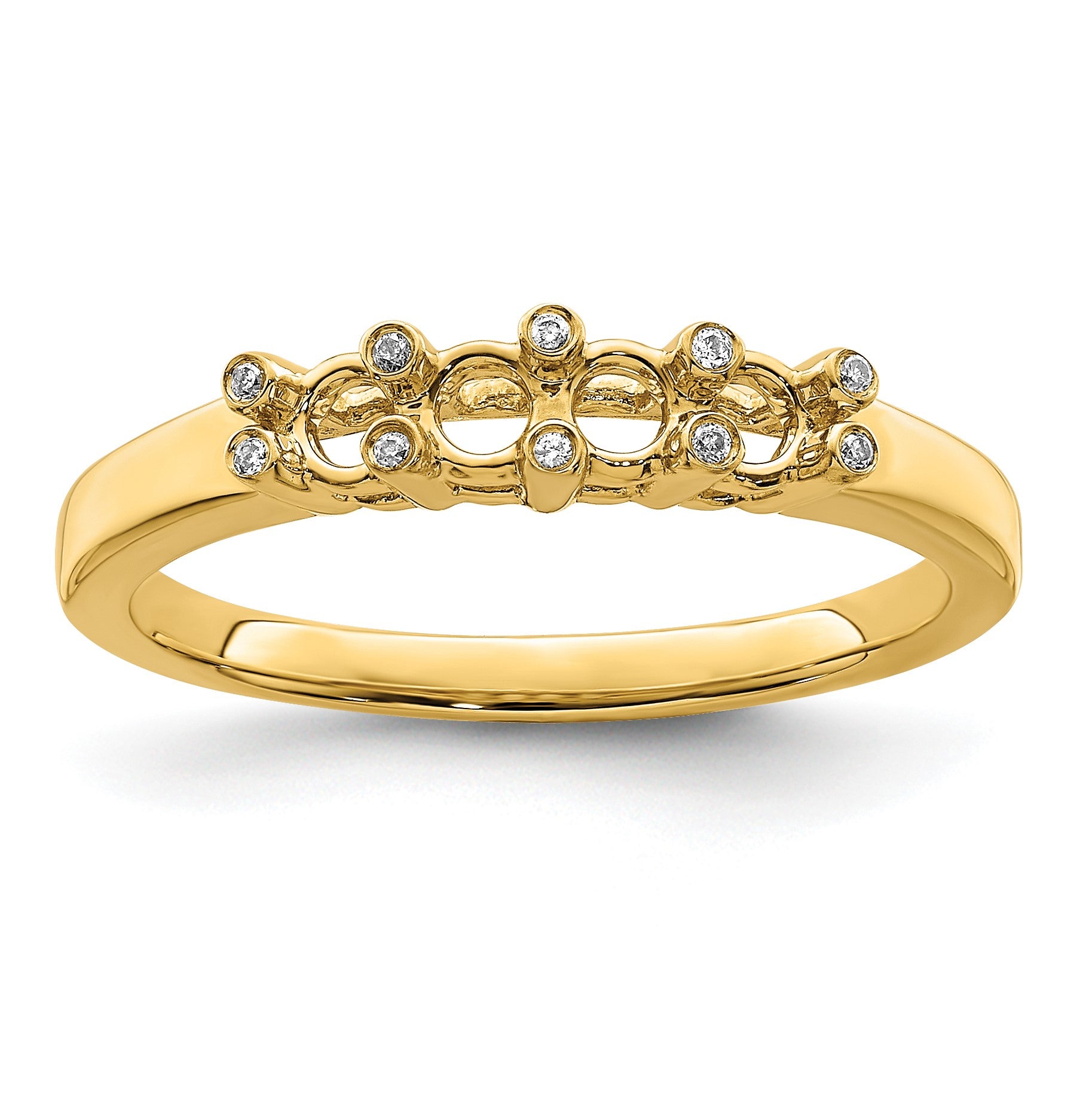14K Family Jewelry Diamond Semi-Set Ring