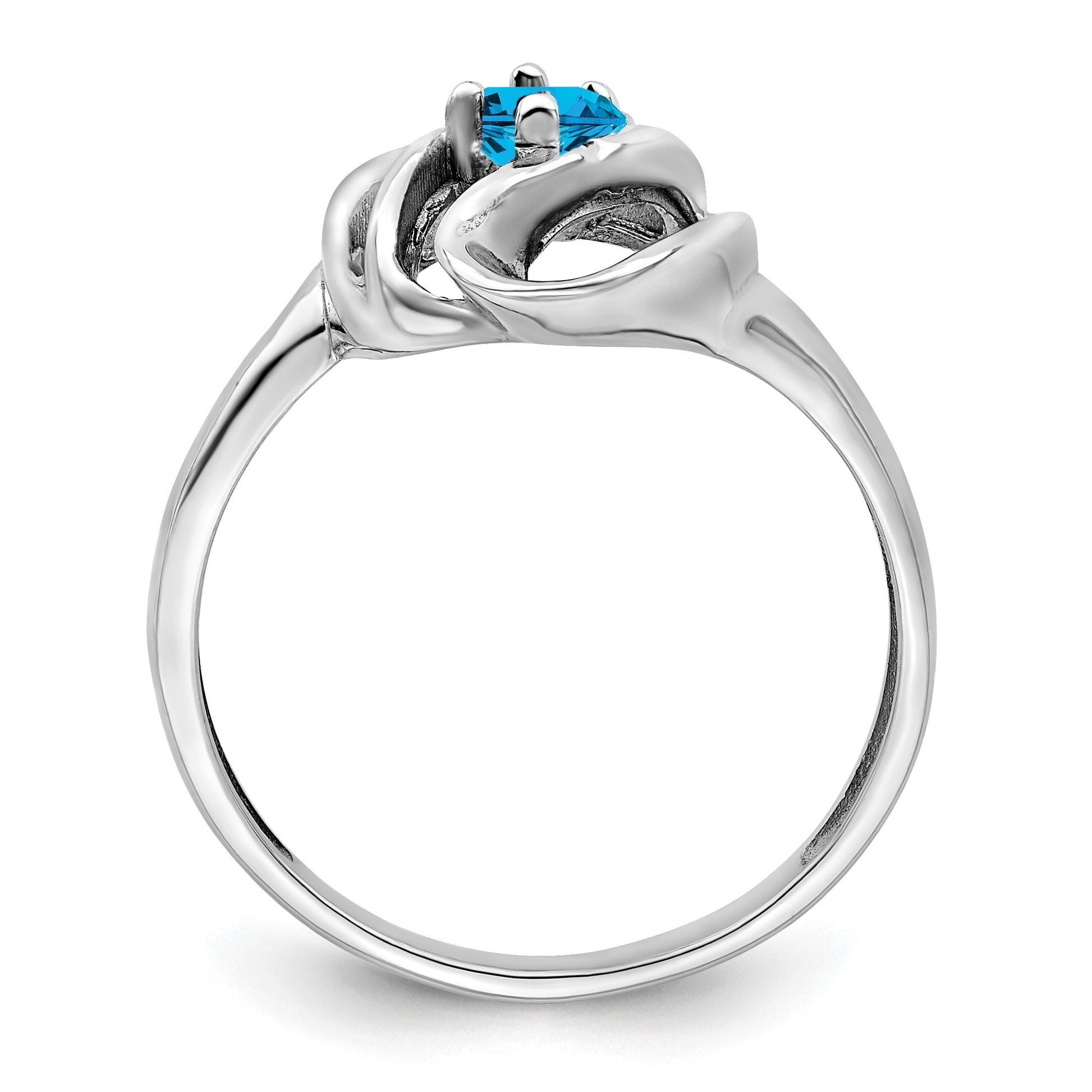 14k White Gold Polished 1-Stone Mothers Ring Mounting