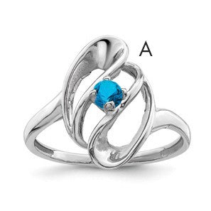 14k White Gold Polished 1-Stone Mothers Ring Mounting