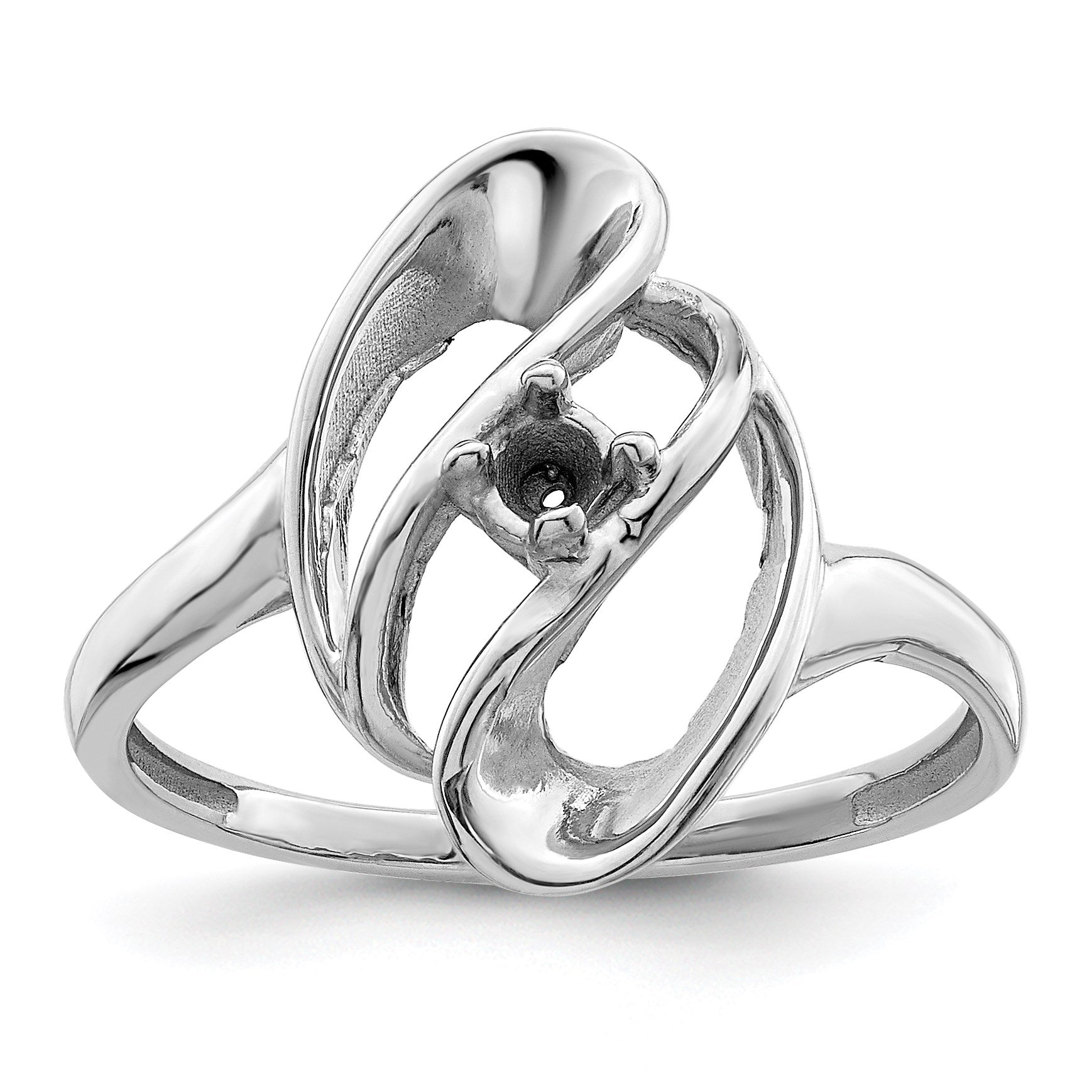 Sterling Silver Rhodium-plated Family Jewelry Mounting