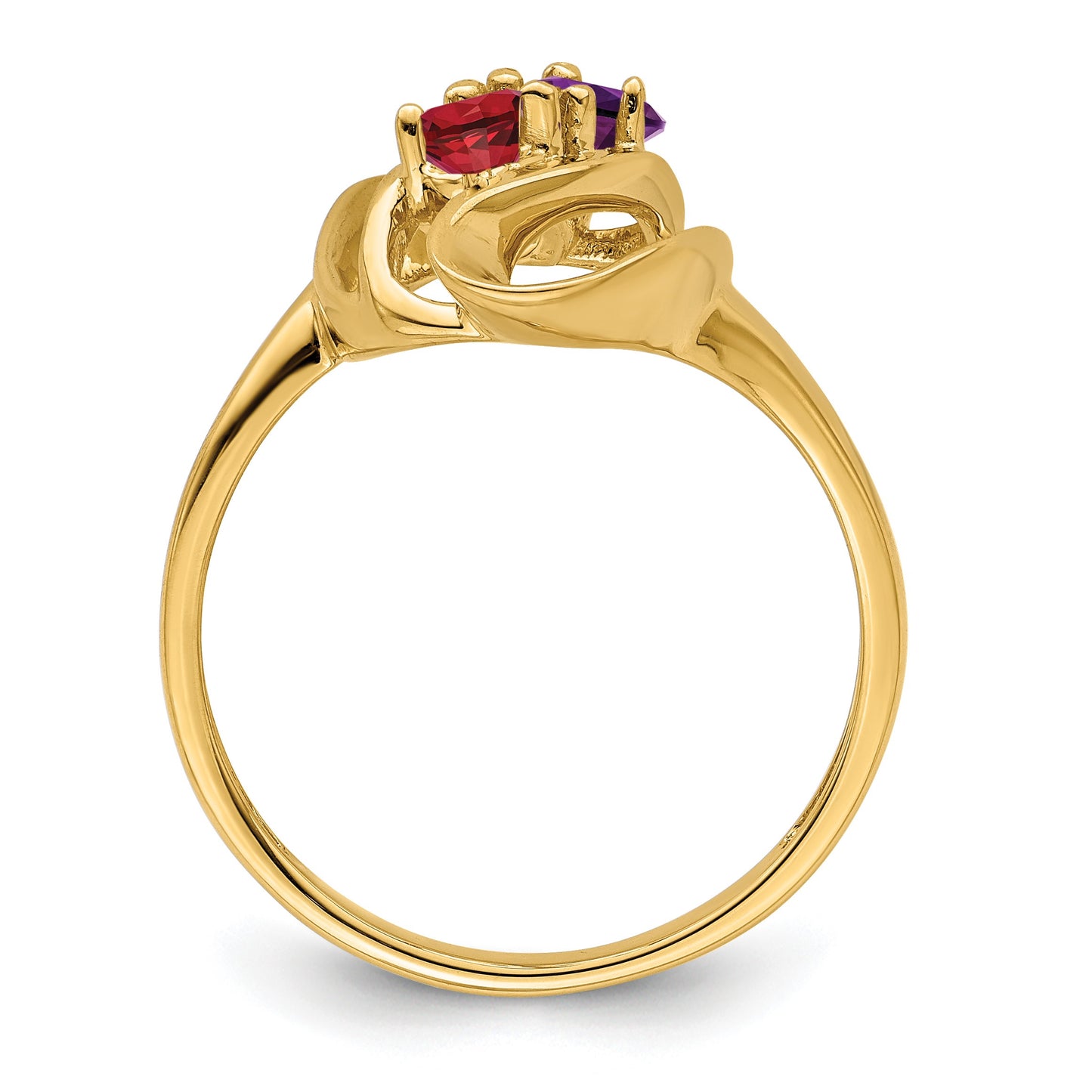 14k Polished 2-Stone Mothers Ring Mounting