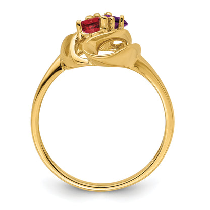 14k Polished 2-Stone Mothers Ring Mounting
