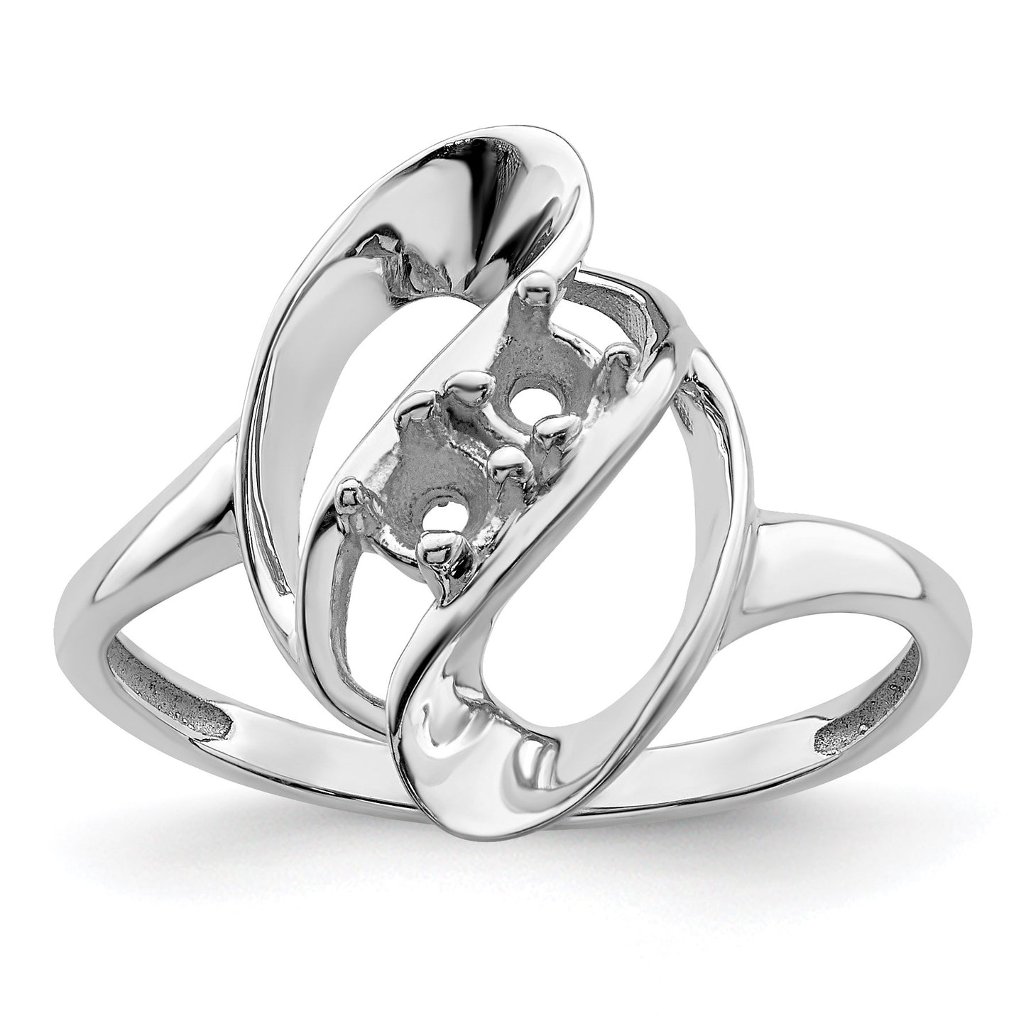 Sterling Silver Rhodium-plated Family Jewelry Mounting