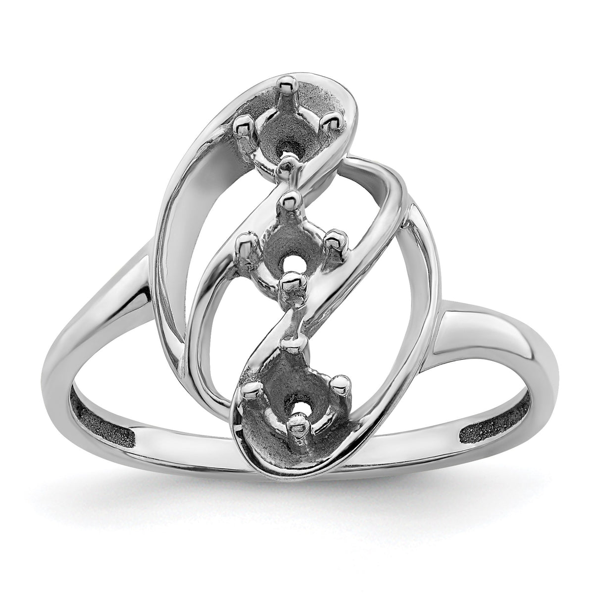 Sterling Silver Rhodium-plated Family Jewelry Mounting