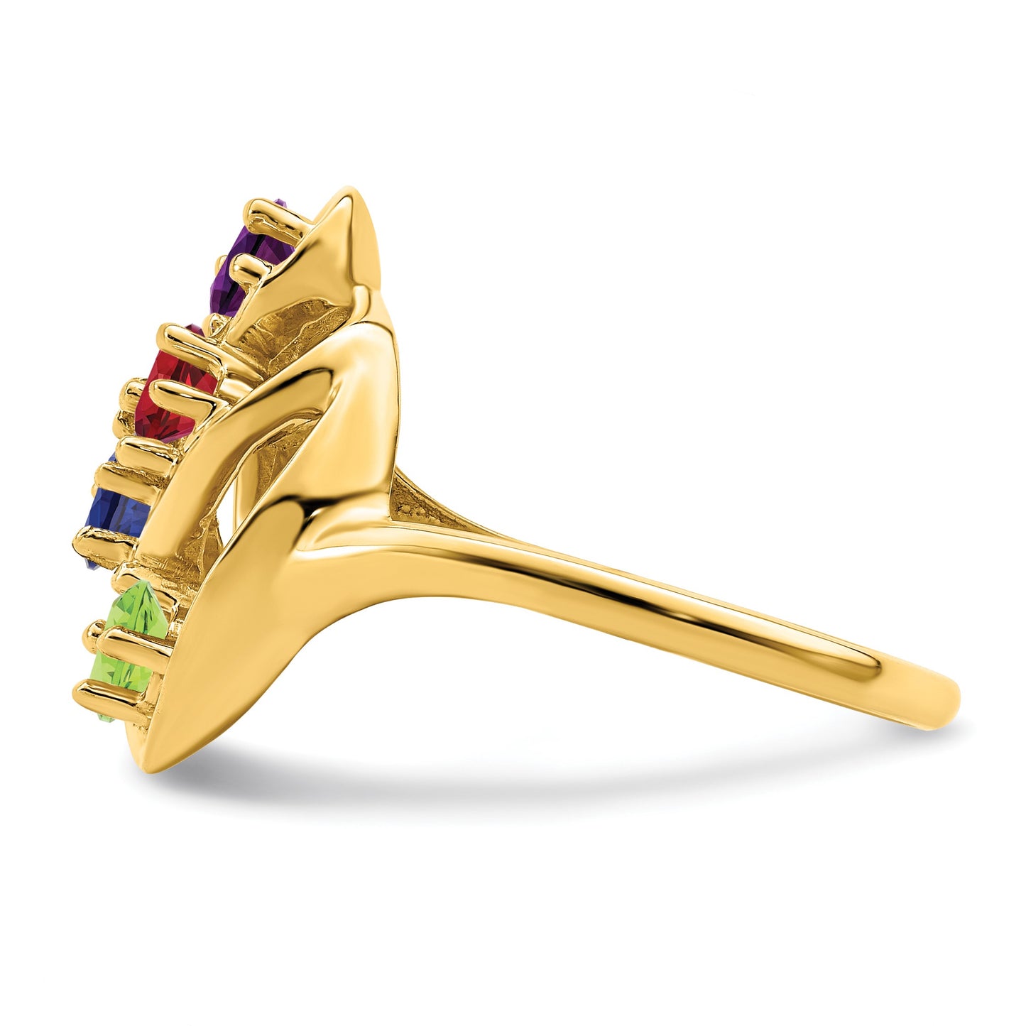 14k Polished 4-Stone Mothers Ring Mounting